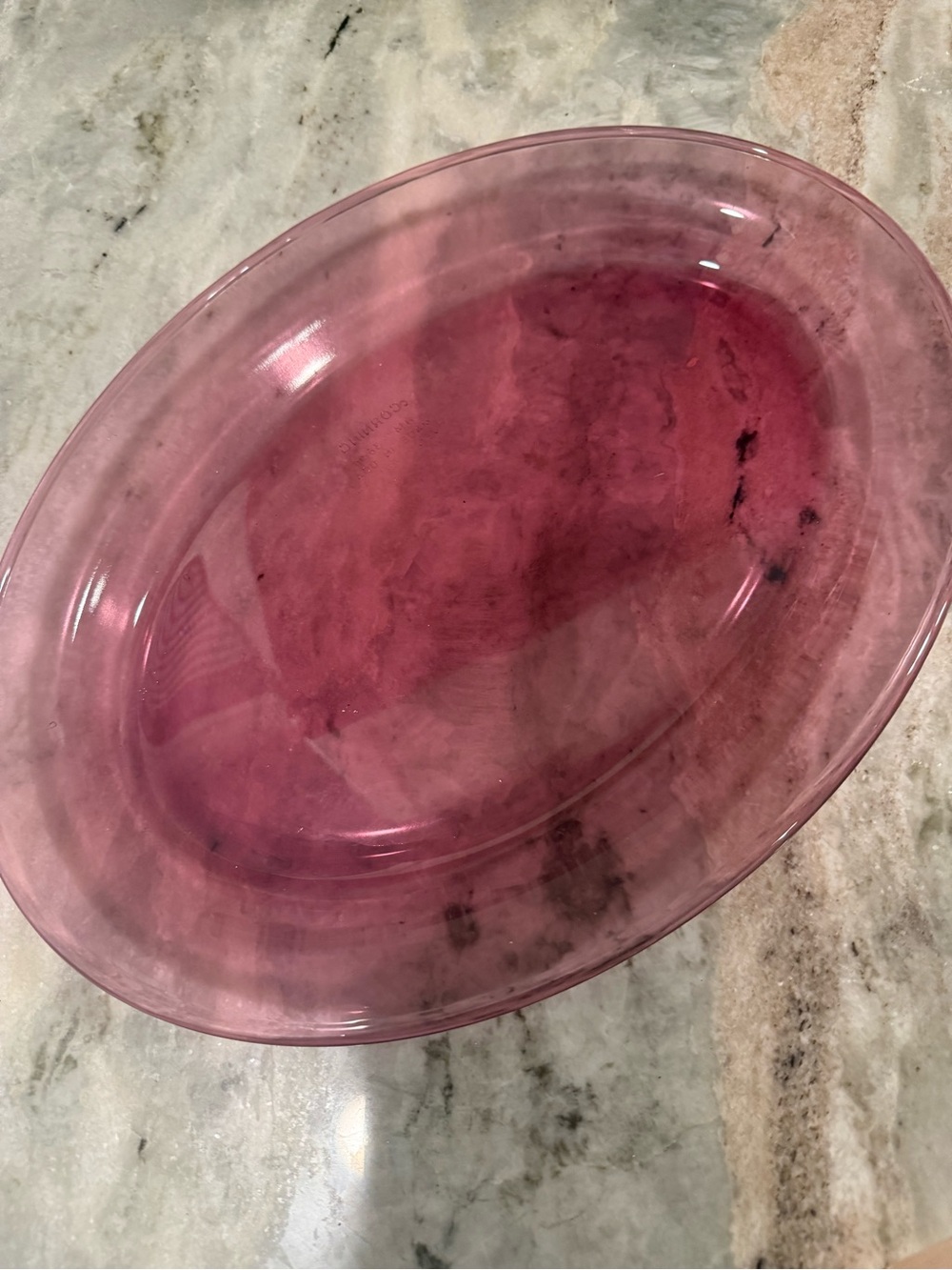 Vintage Corningware Rose Pink Oval Glass Serving Platter